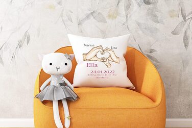 Персоналізовані подарунки Zarto для новонароджених-персоналізовані подарунки для хлопчиків-іменна подушка на замовлення із зазначенням дати народження - дитяча подушка з ім'ям (рожева)