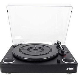 Вініловий програвач Bluetooth Jam Play, 3 швидкості, з конвертацією у MP3, чорний, з кришкою, AUX та виходом для навушників