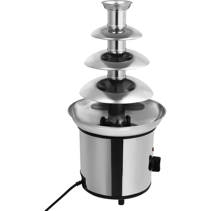 Шоколадний фонтан 4 яруси з функцією нагрівання, 170W, 2L, нержавіюча сталь, для кафе, готелів