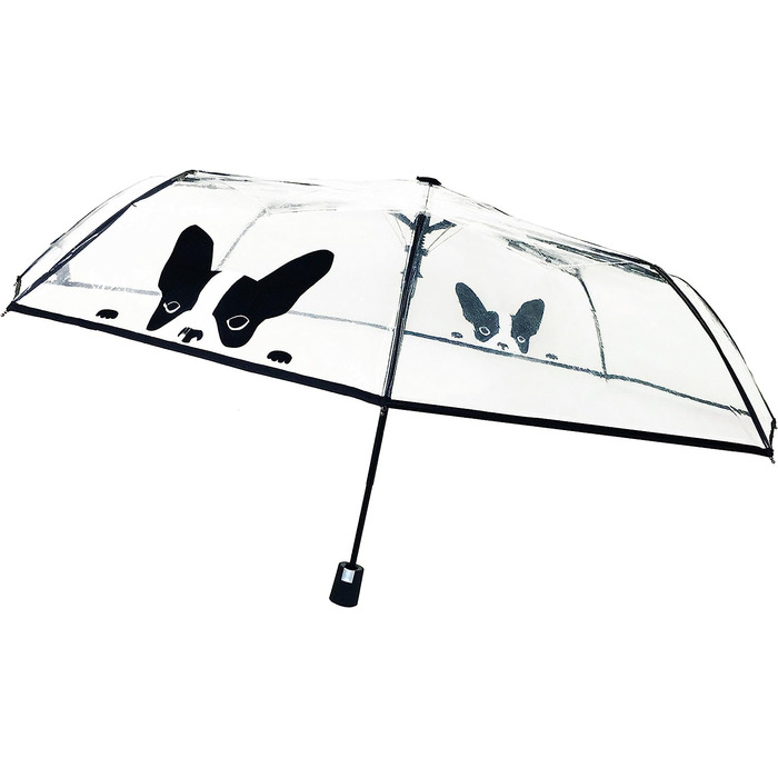 Прозора складна парасолька SMARTBULLE - компактна Стабільний Вітростійкий Автовідкриття Діаметр98см Жіночий парасольку Мотив. (Собака)