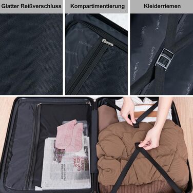 Набір валіз Vallsero: 5 шт., ABS, TSA-замок, рожеве золото. Чемодани, валізи, дорожні сумки, набір валіз