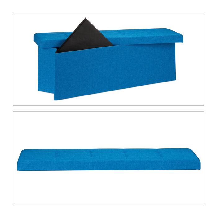 Relaxdays Складана лавка з льону