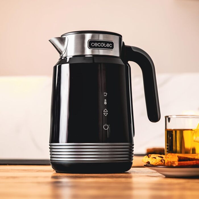 Електричний чайник Cecotec ThermoSense 600 Touch Black, 1.7 л, 2200 Вт, нержавіюча сталь, BPA-free, LED, 360°