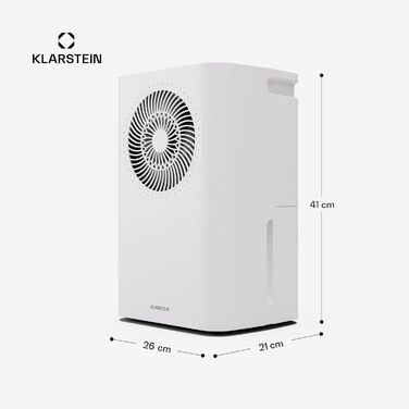 Зволожувач повітря Klarstein CircleDry 12L з Wi-Fi, тихий (38dB), таймер, контроль вологості, для кімнат до 24м²