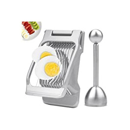 Інструмент для різання яєць Multper і головка для яєць з нержавіючої сталі, різак для яєць, зварених круто, міцний алюмінієвий різак для яєць