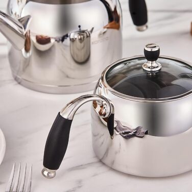 Набір для заварювання чаю Karaca Mira: турка, чайник 1л, чайник 2л з нержавіючої сталі, для індукційних плит, миється в посудомийній машині