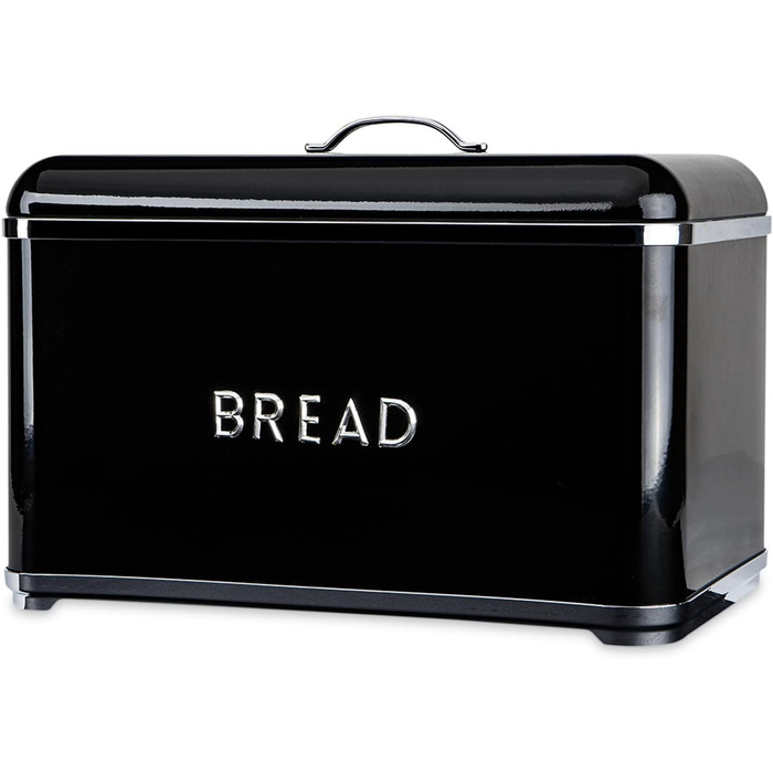 Консімо. MARTI Хлібниця Хлібниця Хлібниця Хлібниця Хлібний кошик Хлібний кошик Контейнер для хліба сталевий (34 x 15 x 21 см, чорний)