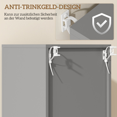 Шафа для ванної кімнати з полицями та висувним ящиком, регульована, сіра