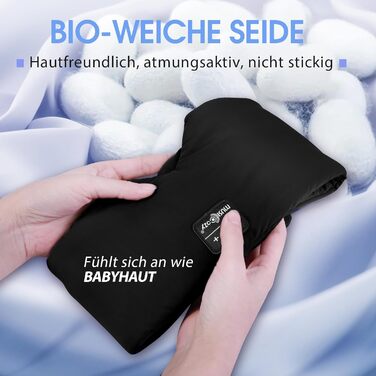 Маска для сну з Bluetooth навушниками, 100% затемнення, шовкова, для чоловіків та жінок, м'які навушники, Bluetooth маска для сну, подорожей (Чорний)