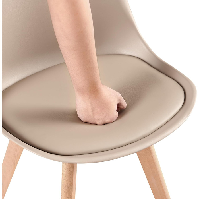 Обідній стіл з 4 стільцями для кухні/вітальні (110 см, прямокутний) - білий стіл та 4 світло-хакі стільці