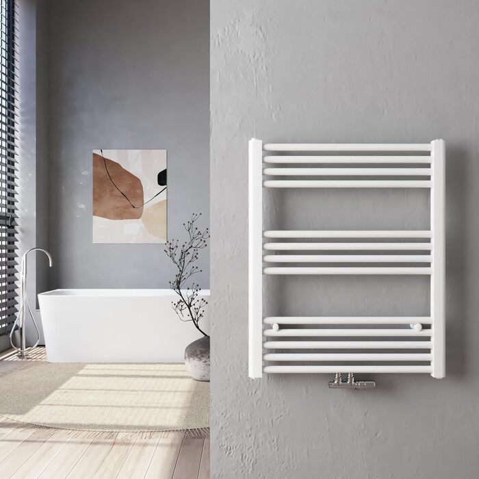 Рушникосушарка настінна біла Heilmetz 50x120 см, 513 Вт, середнє підключення