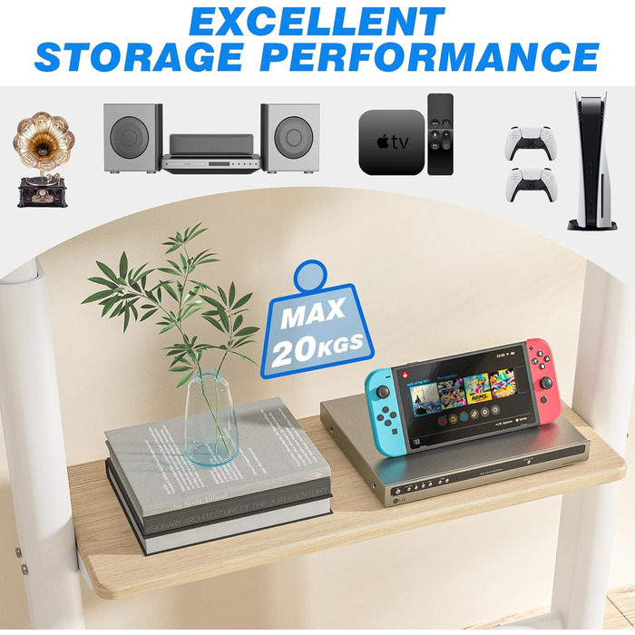 Підставка для телевізора TVON: для плоских та вигнутих екранів 60-86 дюймів, регульована висота, до 68 кг, VESA 800x600 мм, білий