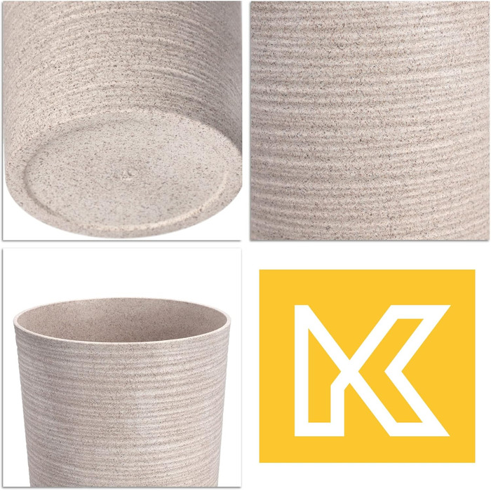 Набір горщиків KADAX (3 шт.) з дерев'яною стружкою, елегантні кашпо з винімною вставкою, захист для квітів (кремовий, 3 шт. - 19,25,30 см)