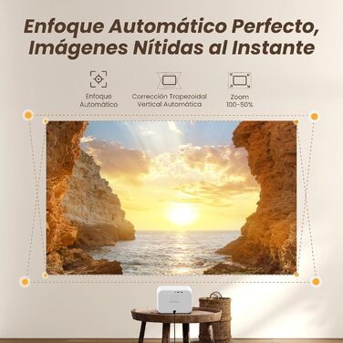 Відеопроектор Yaber L2s з нативним 1080P, автофокусом та WiFi 6/Bluetooth 5.1 для дому та мобільного перегляду