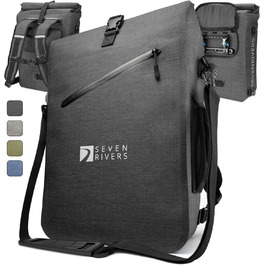 Кофр SEVENRIVERS 3 в 1 - Рюкзак, сумка-кофр і сумка через плече в одному - Водонепроникний і не містить ПВХ - в т.ч. сумка для ноутбука (24 л) (антрацит)