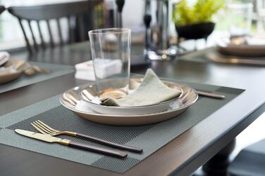 Набори серветок на стіл More Décor, 4 шт., сірий сріблястий колір, PVC-вініл, миючі, термостійкі, для кухні та їдальні