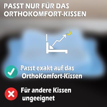 Подушка для шиї з Memory Foam, ергономічна, для всіх типів сну, з чохлом, сертифікат Oeko-TEX®, регулює температуру, (Блакитна, запасний чохол)