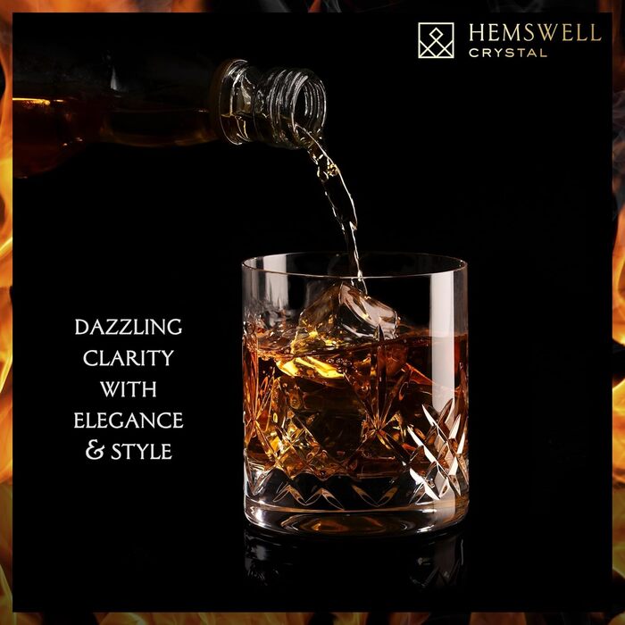 Склянка для віскі Glenrigg 310 мл – Tumbler з кришталю без свинцю з важким дном та подарунковою коробкою – ідеально для скотчу, бурбону та односолодового віскі