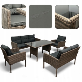 Комплект садових меблів IdealGarden із техноротанга, коричневий, 5 предметів