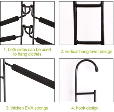Вішалка для одягу 5 в 1 багатошарова вішалка для одягу, нековзна багатофункціональна металева губка, що економить місце для дорослих, зберігання одягу для Дому (1 комплект)
