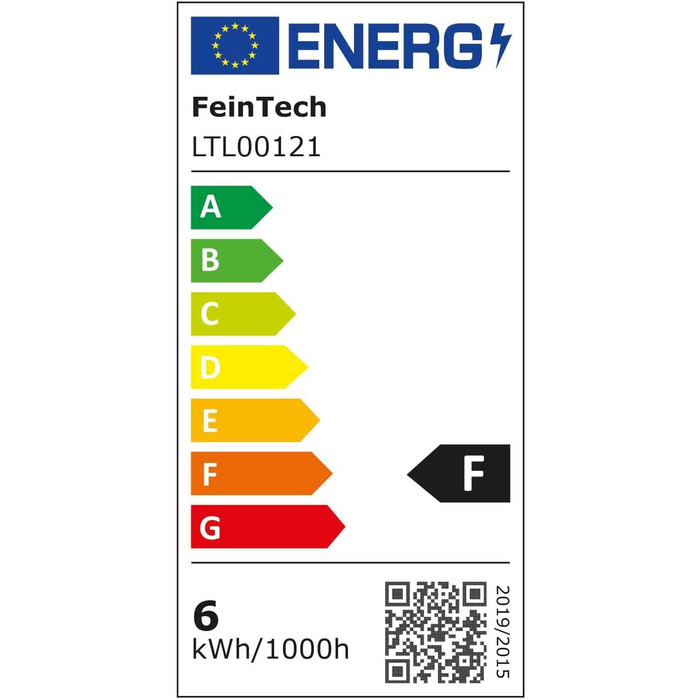 Настільна світлодіодна лампа FeinTech LTL00121, з регулюванням яскравості, поворотна ручка, чорний