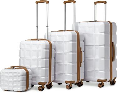 Набір валіз KONO 4 шт. з ABS-пластику з TSA замком (M, L, XL) - білий