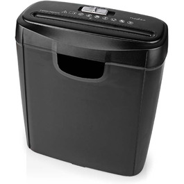 Шредер для паперу 6x A4, 10 літрів, DIN 2-190 W, чорний