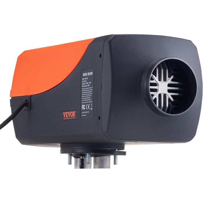 Електрична дизельна опалювальна установка VEVOR 12V 5-8kW з LCD-дисплеєм, пультом та Bluetooth-APP (базова модель, роздільна установка)