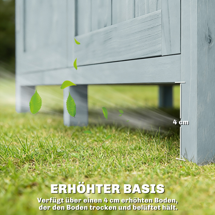 Садовий шафка з дерева, стійкий до погодних умов, навіс для інструментів з подвійними дверима, магнітний замок, для саду, тераси, 85 x 54 x 170 см, сірий