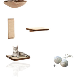 Скелелазка для котів Rohrschneider Настінна Іграшка для котів Настінний шезлонг Настінний парк Бежевий / коричневий