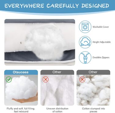 Подушка для вагітних Otauoaea J-подібної форми, подушка для годування XXL, подушка для сну на боці, 145x70 см (світло-сіра)