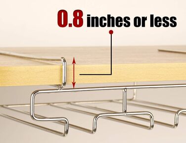 Підставка для склянок BAFVT – 2-ярусна, з нержавіючої сталі, для кріплення під шафку, органайзер для склянок (срібляста)