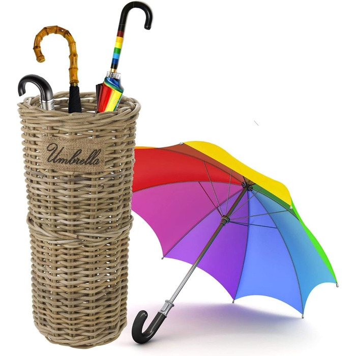 Підставка для парасольок від Kubu, виготовлена з ротанга/лози