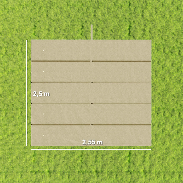 Тент для перголи 3x3 м, вмотуючий, з дренажними отворами, стійкий до погодних умов, поліестер, бежевий