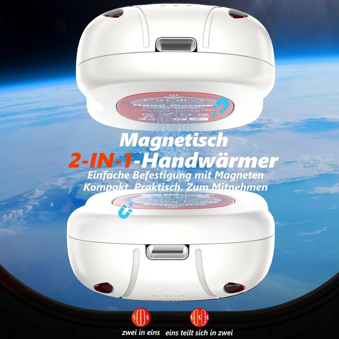 Електричні грілки для рук FANDLISS з магнітом, 10000mAh, 2 шт., з двостороннім нагрівом, USB, багаторазові, 3 режими нагріву, для активного відпочинку, гольфу, кемпінгу (рожевий)