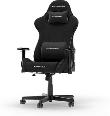 Крісло ігрове DXRacer Formula L, чорний, тканина FD23 - ергономічне, для ПК геймерів та офісу