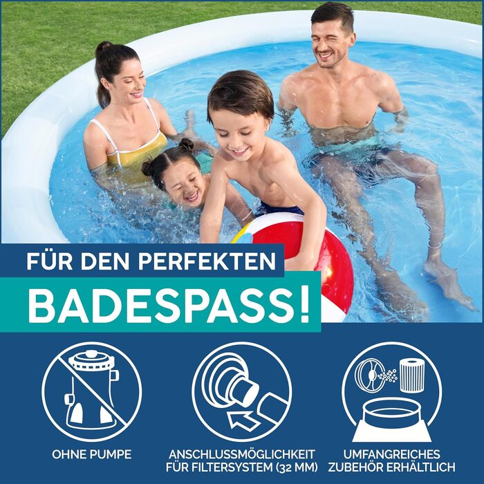 Каркасний басейн Bestway Fast Set 305x76 см, круглий, синій, без насоса