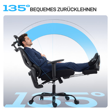 Крісло офісне HOMCOM ергономічне з роликами, сітчасте, з підтримкою попереку, комп'ютерне з підлокітниками, регульованою підголівником