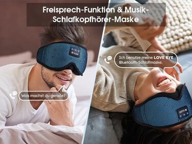 Маска для сну LOVE EYE 3D, для тих, хто спить на боці, чоловіча та жіноча, дихаюча, блокує світло (Блакитна)