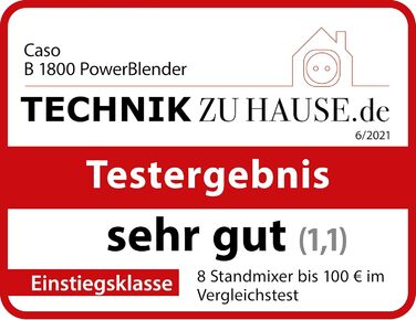 Набір CASO B 1800 PowerBlender - блендер, 28 000 об/хв, стакан 1,75 л, в т.ч. пляшка та подрібнювач