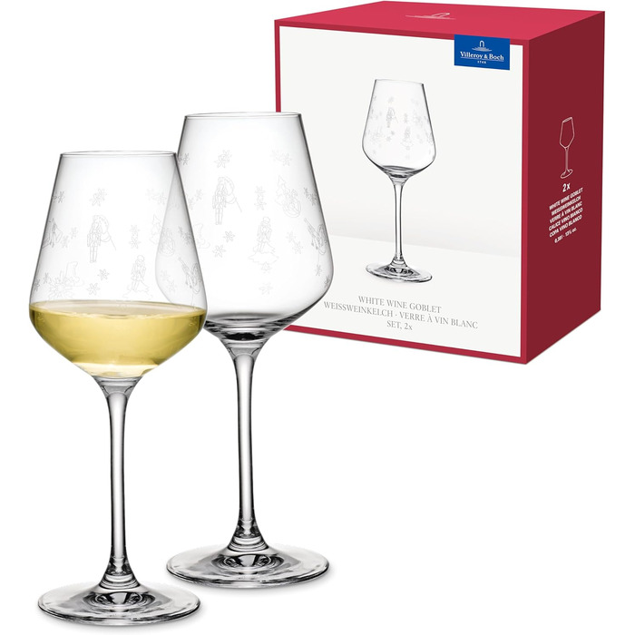 Набір келихів для шампанського та ігристого вина Villeroy & Boch Toy's Delight (2 шт.), кришталеве скло, для святкування, миючі в посудомийній машині