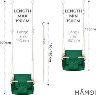 Дитяча гойдалка-крісло MAMOI® для дверей, дерев'яна гойдалка для малюків (Зелений)