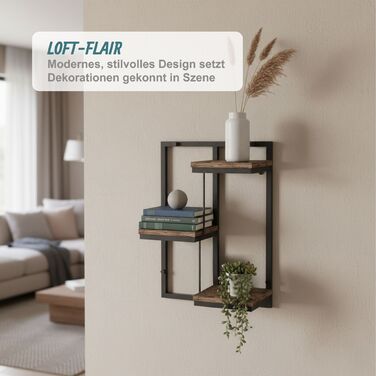 Поличка на стіну Relaxdays в індустріальному стилі