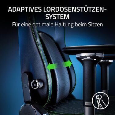 Ігровий крісло Razer Iskur V2 X з підтримкою попереку (м'яка тканина, 2D підлокітники, щільна піна)