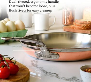 Сковорода Hestan CopperBond 21.6 см (8.5 дюйма) з чистої міді, сумісна з індукцією