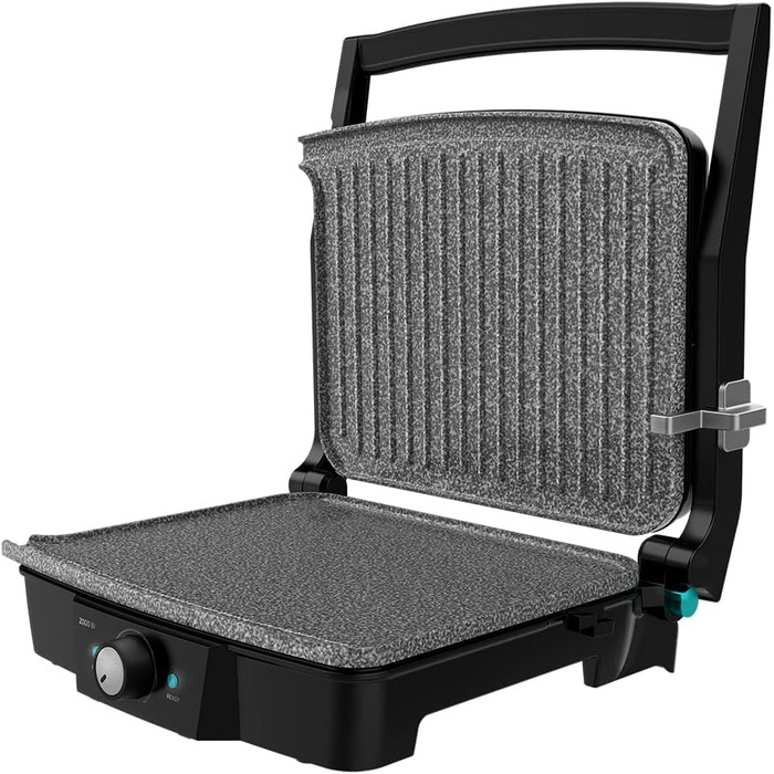 Електричний гриль Cecotec Rock’nGrill 2000 Stone Ceramic Mix&Grill, 2000 Вт, з решіткою, плитою та сендвічницею, керамічне покриття, збірник жиру