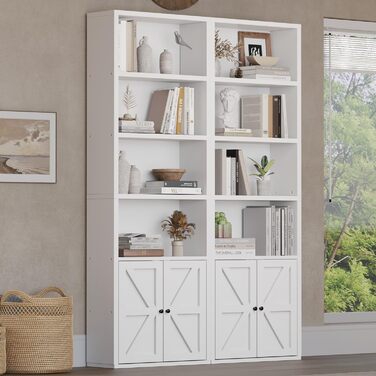 Стильний стелаж для книг Oneinmil: білий шафчик з 6 полицями для вітальні, спальні, офісу. 2 шт.