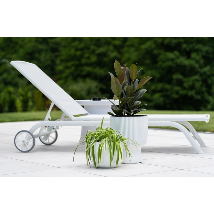 Плантатор для квітів DBMIG, горщик для рослин, циліндричний дизайн, рифлена поверхня, 36,5 см, антрацит, Ø 29,8 см