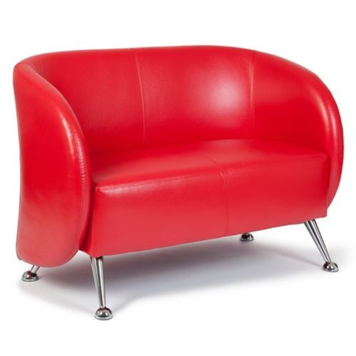 Диван для відпочинку / Диван-лаунж ST. LUCIA, штучна шкіра, 2 місця, червоний, hjh OFFICE