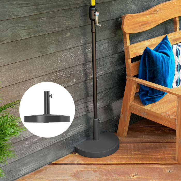 Підставка для парасольки з бетону, напівкругла - утримувач для парасольки, вага для парасольки 32/38/48 мм